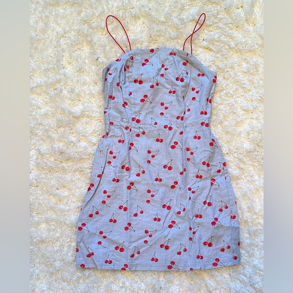 Urban Outfitters Dresses & Skirts - Urban Outfitters Colette Cherry Print Stretch Linen Mini Dress